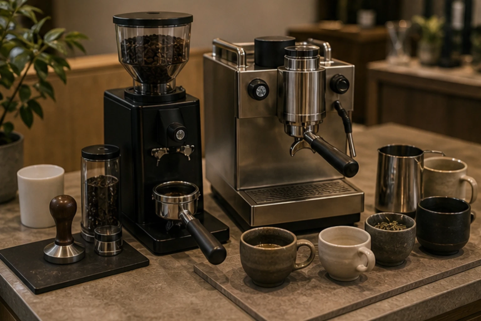 espresso tool edit with tamper cups grinder and compact home bar gear